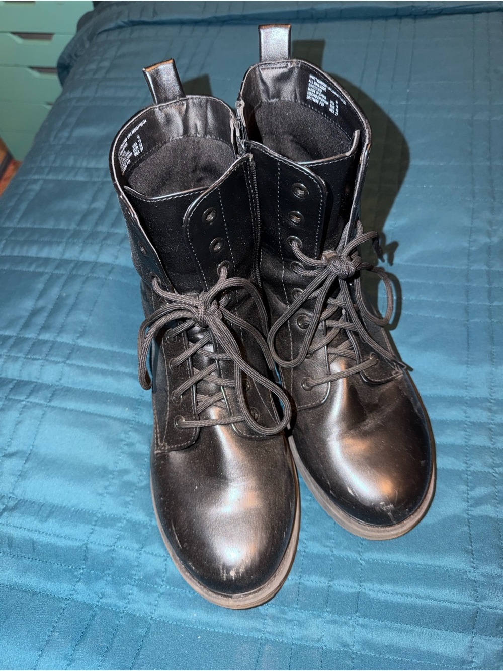 No Boundaries Black Lace-Up Combat Boots